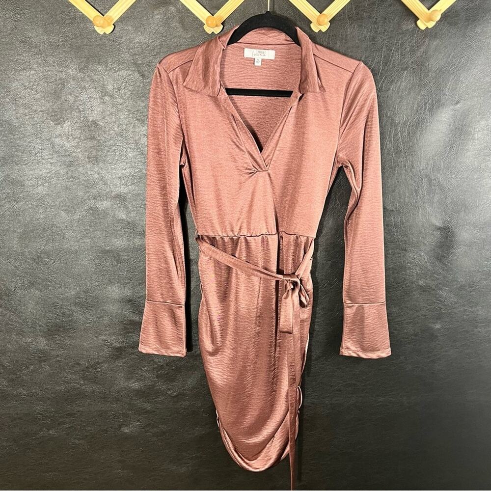 Luana Brown Jersey Ruched Dress Size XS‎